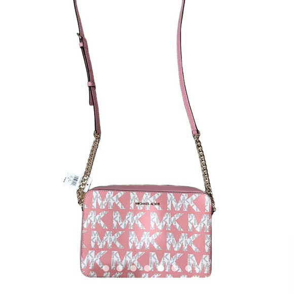 Michael Kors Jet Set Large EW Crossbody Primrose Multi signature NWT - Picture 3 of 7
